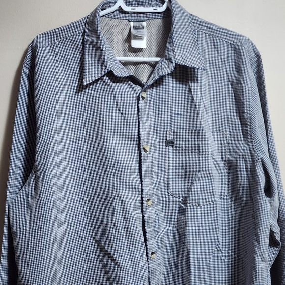 The North face button-down plaid long sleeves shirt color blue size XL - Picture 3 of 7